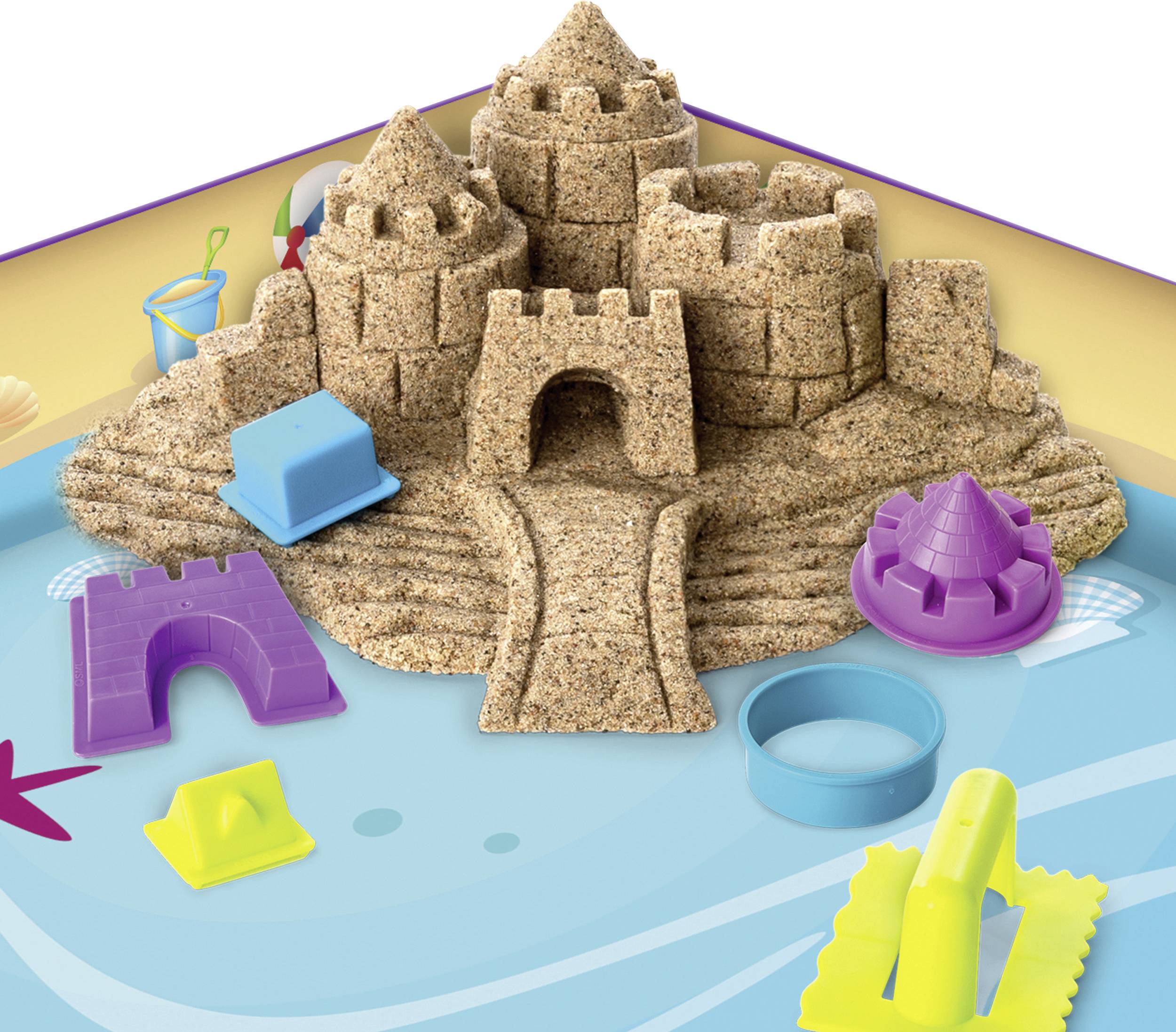 Kinetic Sand Kinetic Sand Strandspaß Set mit 340 g Sand und Zubehör für Indoor-Sandspiel