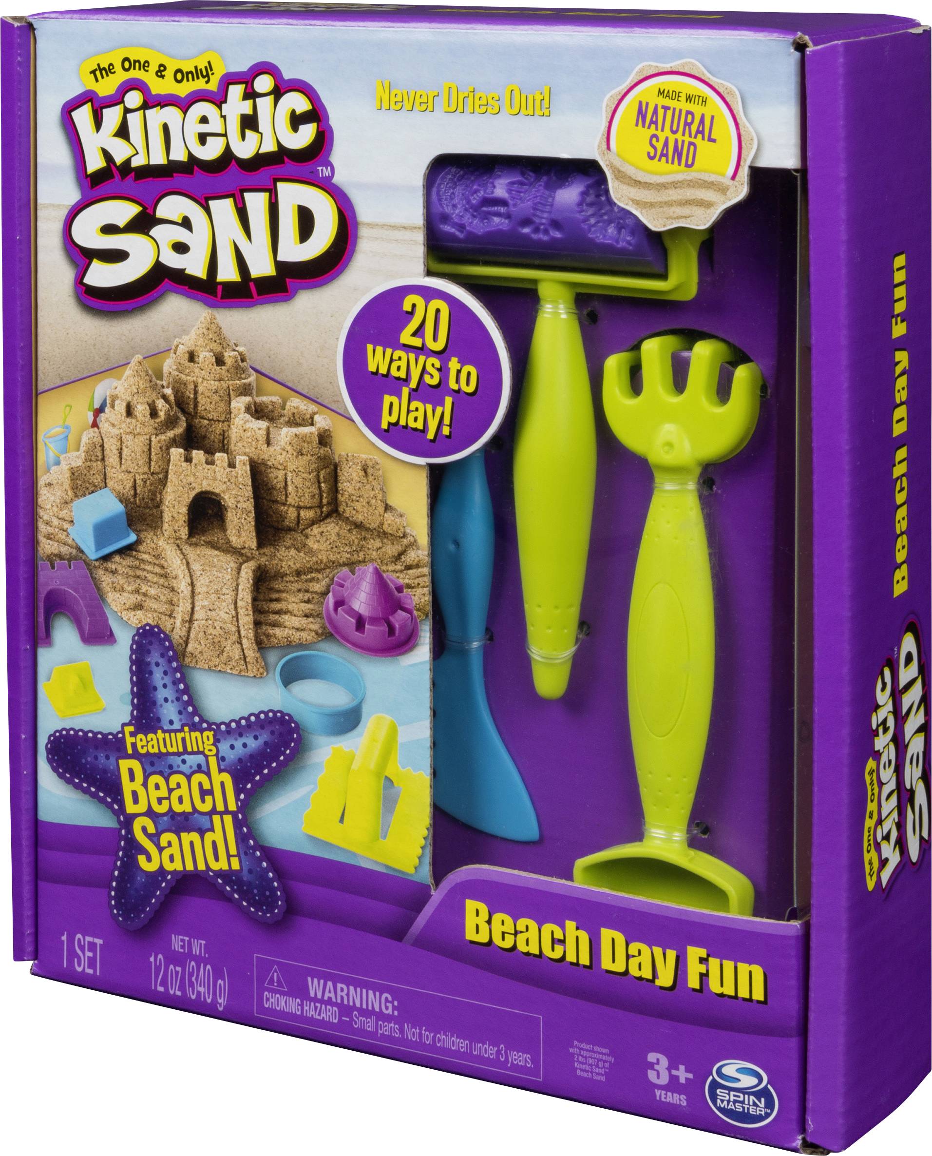 Kinetic Sand Kinetic Sand Strandspaß Set mit 340 g Sand und Zubehör für Indoor-Sandspiel