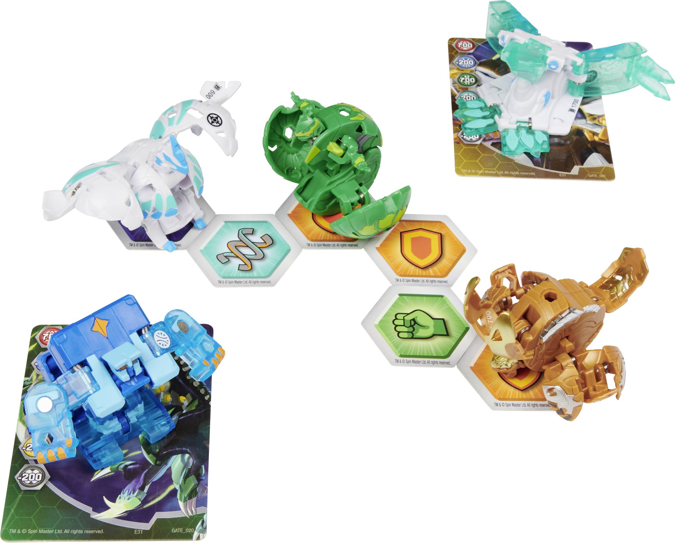 Bakugan 'Geogan Rising' Geogan Brawler 5er Pack Geogan Aquos Titan King, Geogan Haos Amphrog, Basic Ventus Spartillion, Basic