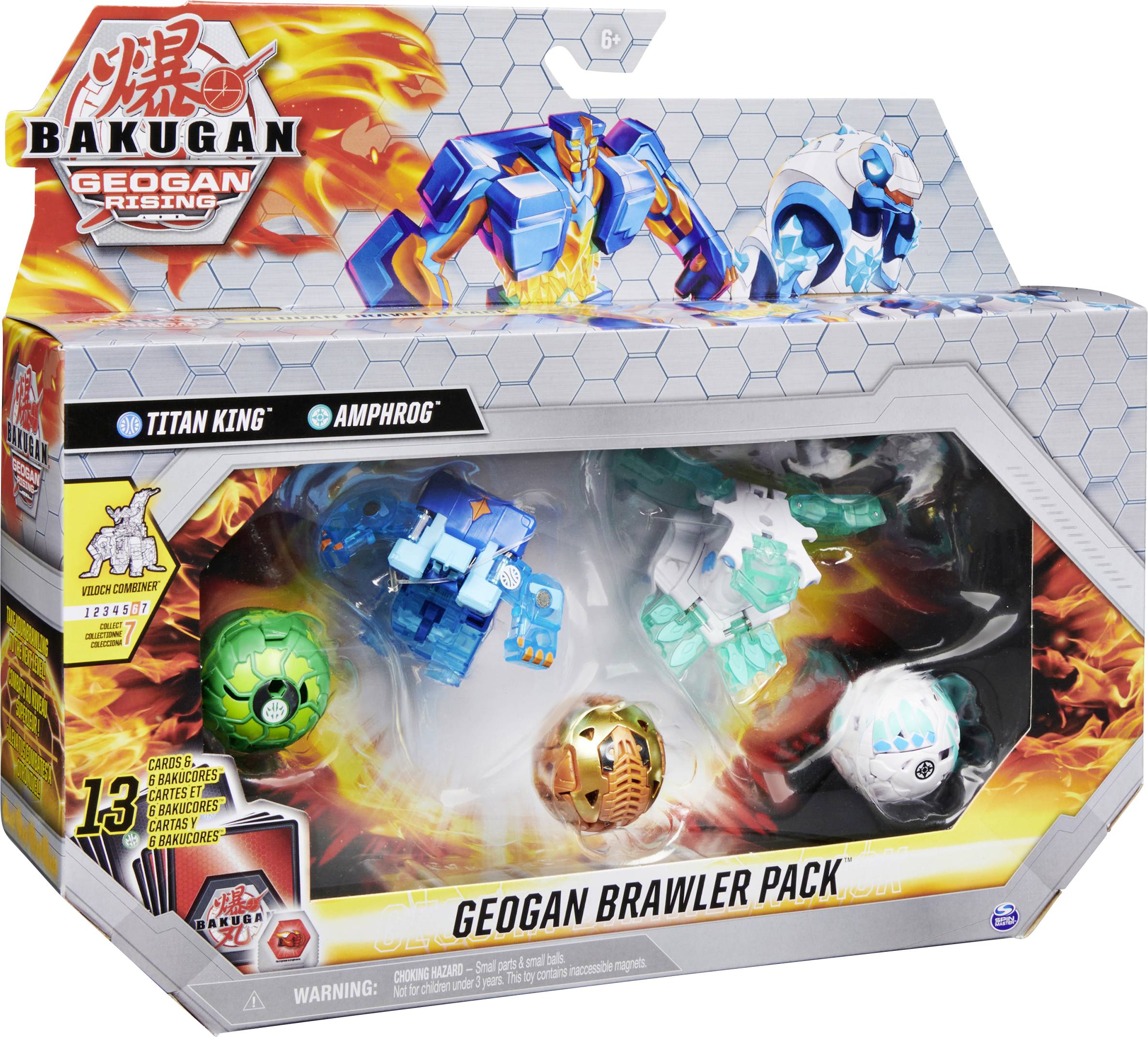 Bakugan 'Geogan Rising' Geogan Brawler 5er Pack Geogan Aquos Titan King, Geogan Haos Amphrog, Basic Ventus Spartillion, Basic
