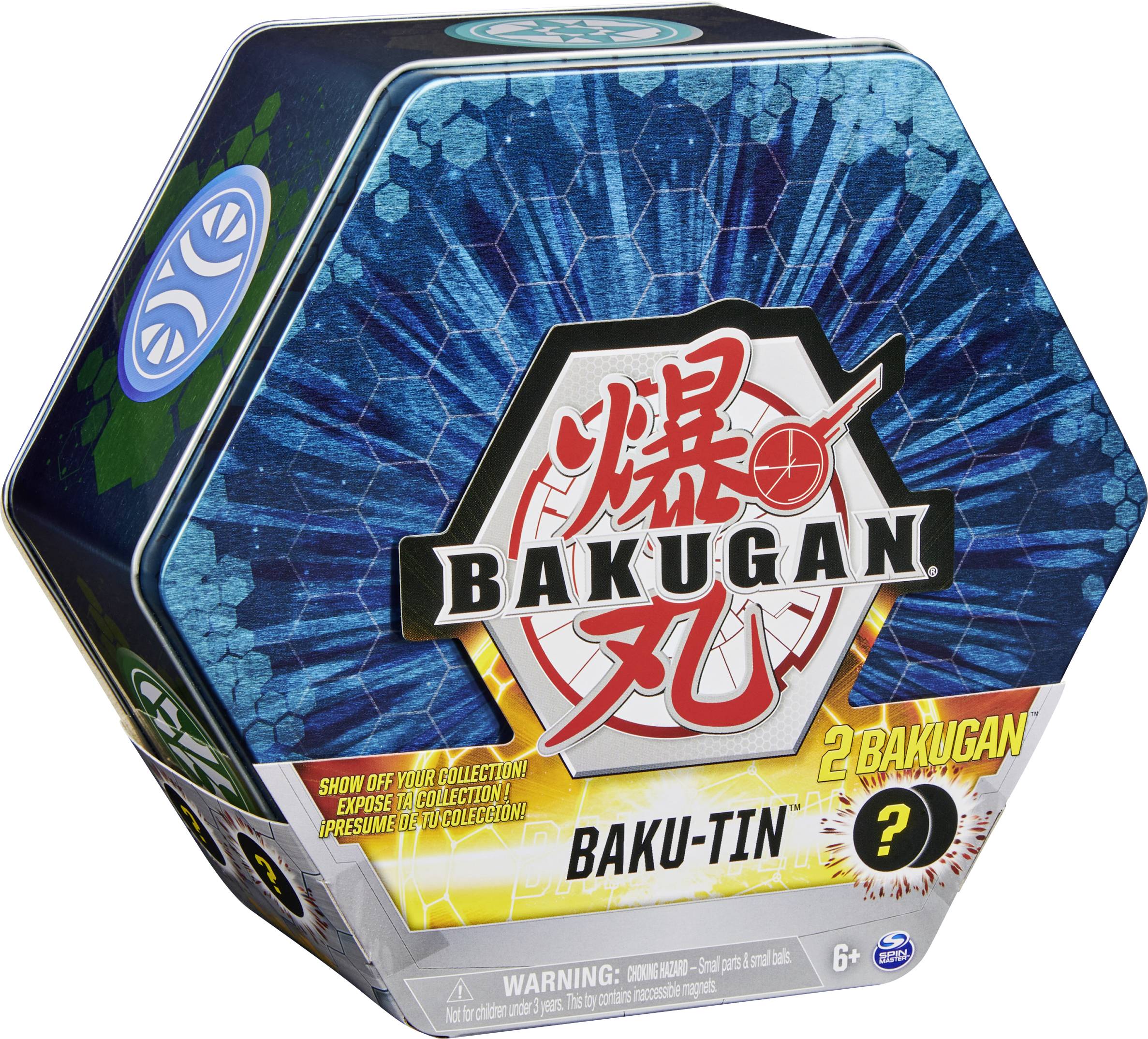 Bakugan Baku-Tin, Metall-Aufbewahrungsbox mit 2 Überraschungs-Bällen, unterschiedliche Varianten