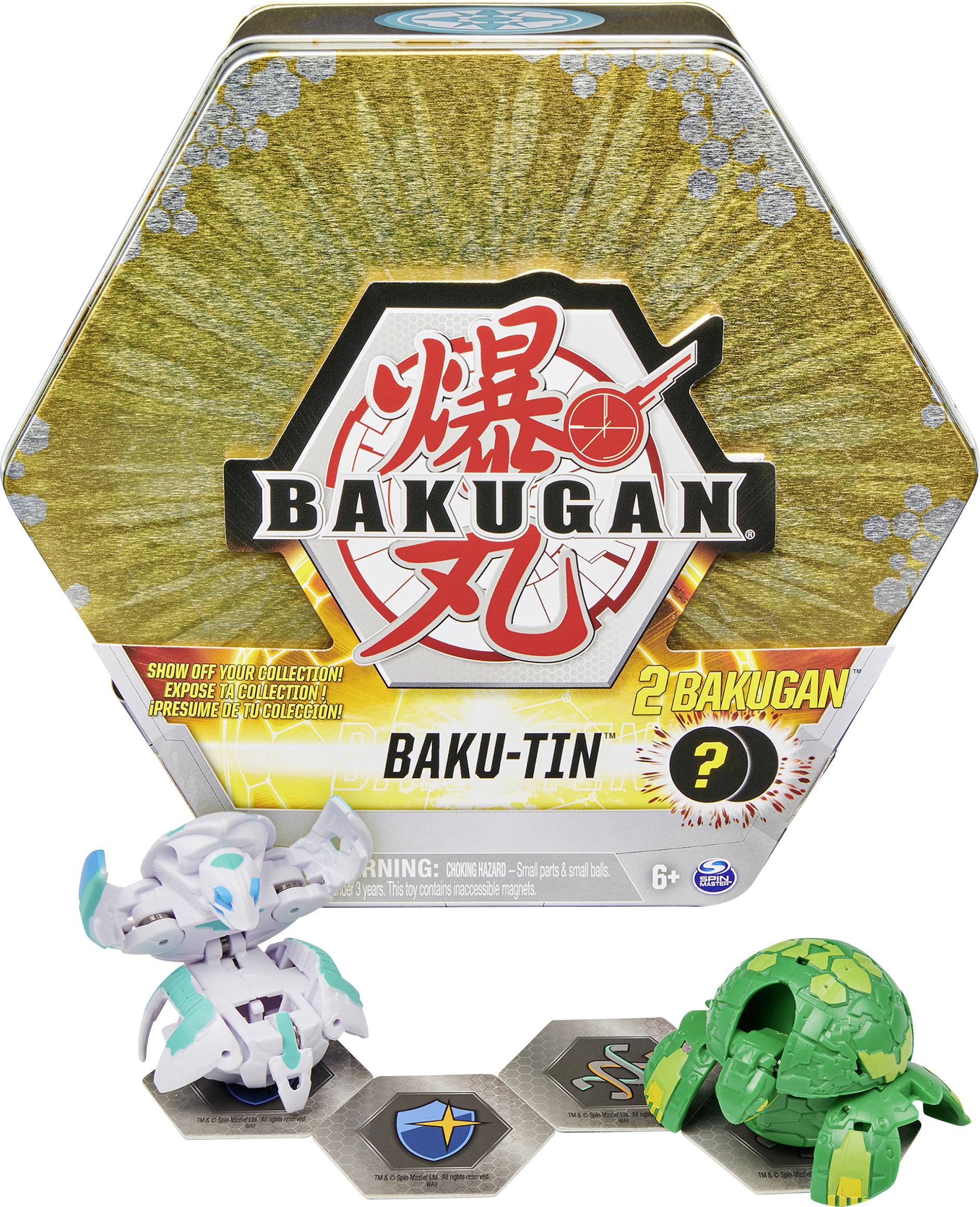 Bakugan Baku-Tin, Metall-Aufbewahrungsbox mit 2 Überraschungs-Bällen, unterschiedliche Varianten