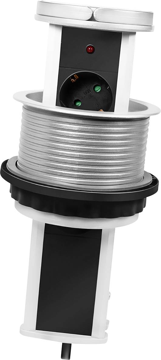 LogiLink LPS235A Einbau-Steckdose erhöhter Berührungsschutz Silber-Schwarz