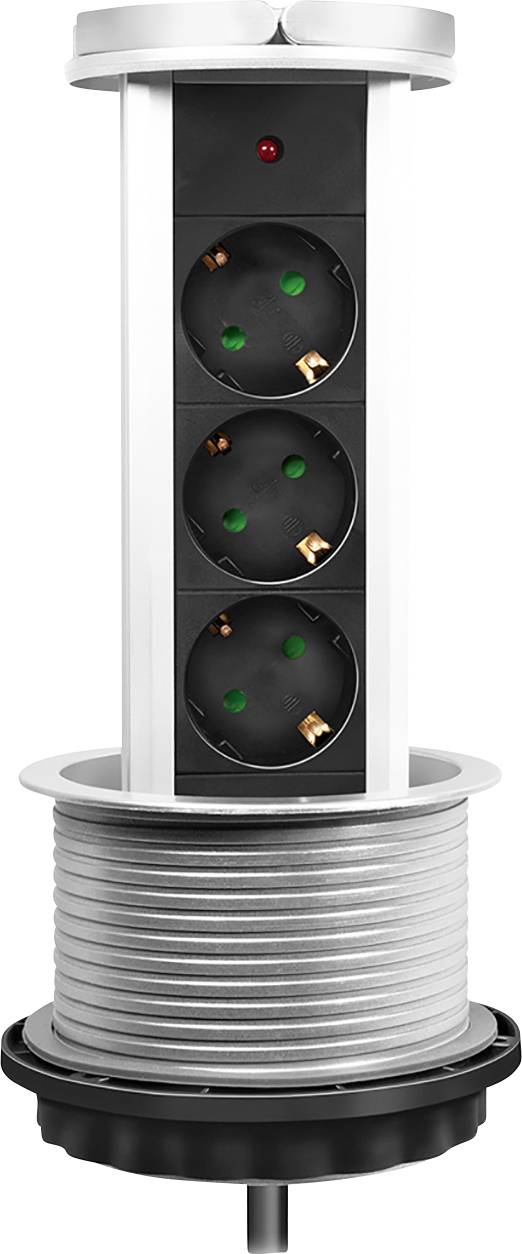 LogiLink LPS235A Einbau-Steckdose erhöhter Berührungsschutz Silber-Schwarz