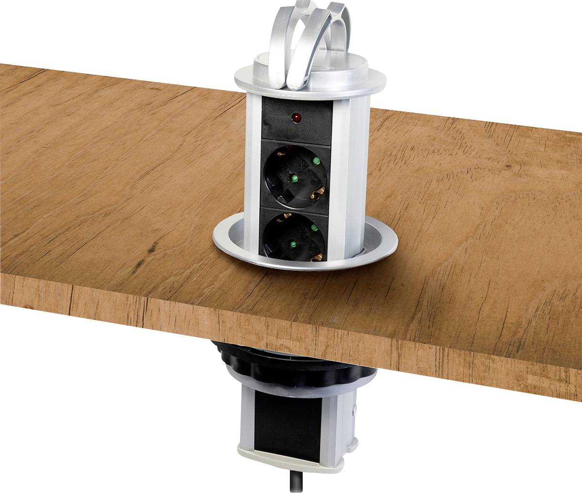 LogiLink LPS235A Einbau-Steckdose erhöhter Berührungsschutz Silber-Schwarz