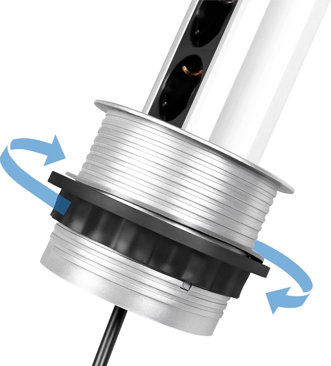 LogiLink LPS235A Einbau-Steckdose erhöhter Berührungsschutz Silber-Schwarz
