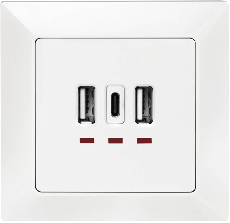 LogiLink PA0254 Unterputz-Dose mit USB-Ladeausgang Weiß