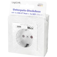 LogiLink PA0262 Unterputz-Steckdose mit USB-Ladeausgang, erhöhter Berührungsschutz Weiß LogiLink PA0262 Unterputz-Steckdose mit USB-Ladeausgang, erhöhter Berührungsschutz Weiß