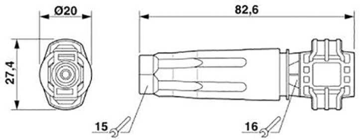Phoenix Contact Photovoltaik-Steckverbinder Stift 1020775 PV-C4M-S 2,5-6 (-) Inhalt: 50St.