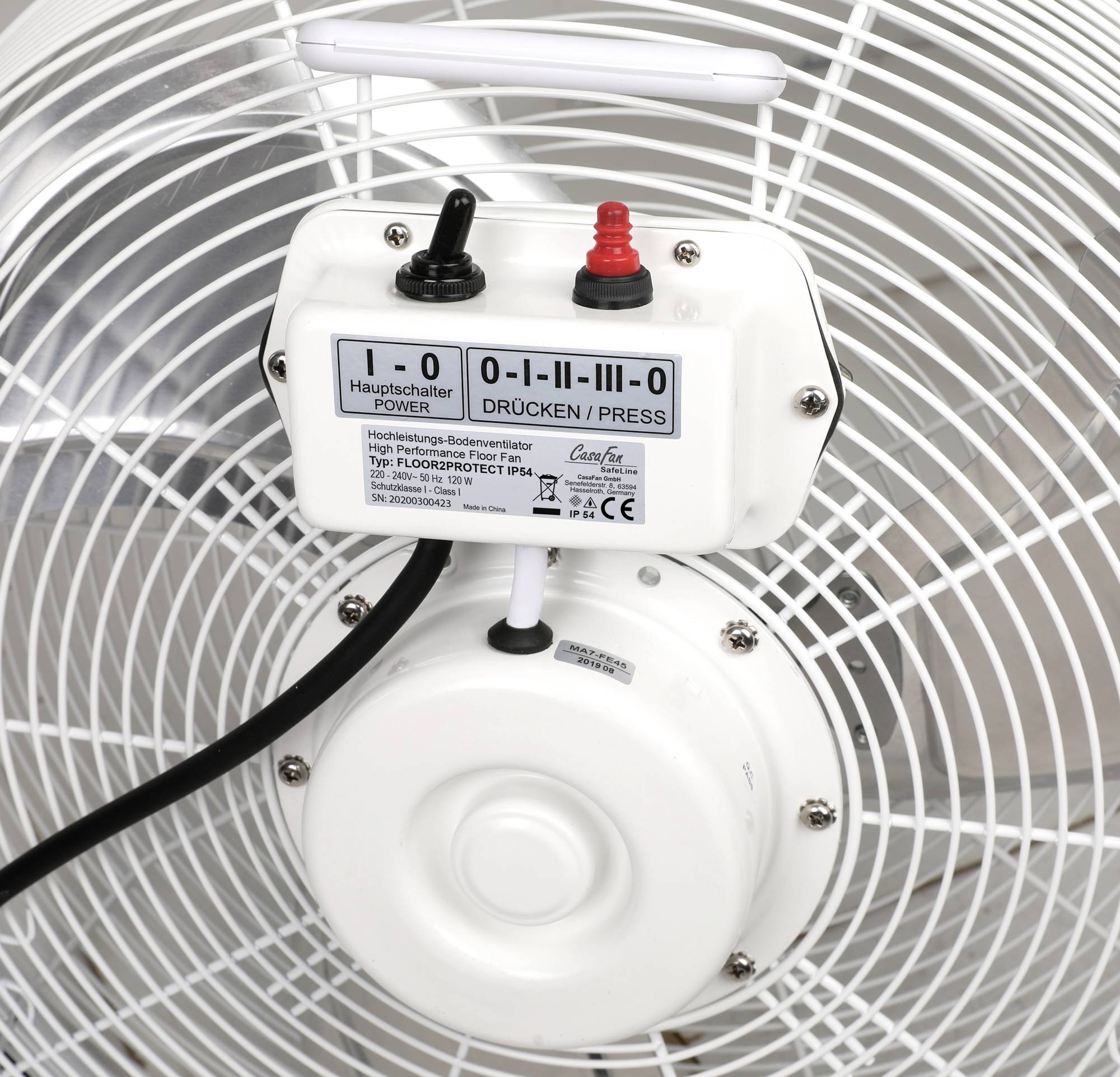 CasaFan FLOOR2PROTECT IP54 SL Bodenventilator 120W (Ø x H) 495mm x 520mm Weiß