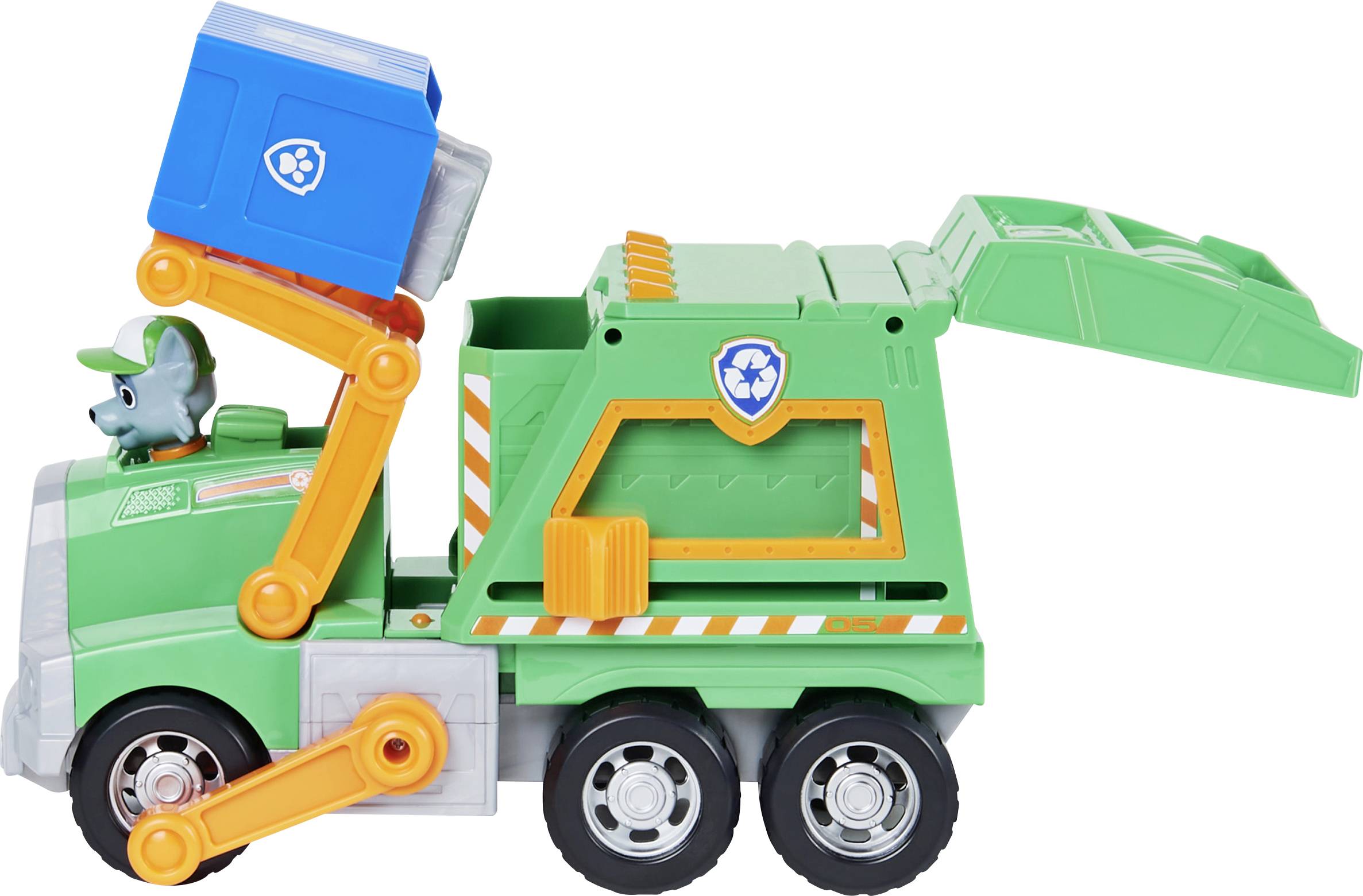 Paw Patrol Rockys Deluxe-Recycling-Truck mit Sammelfigur und 3 Werkzeugen