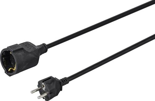 Sygonix SY-4872636 Strom Verlängerungskabel 16 A Schwarz 5.00 m H05VV-F 3G 1,5 mm²