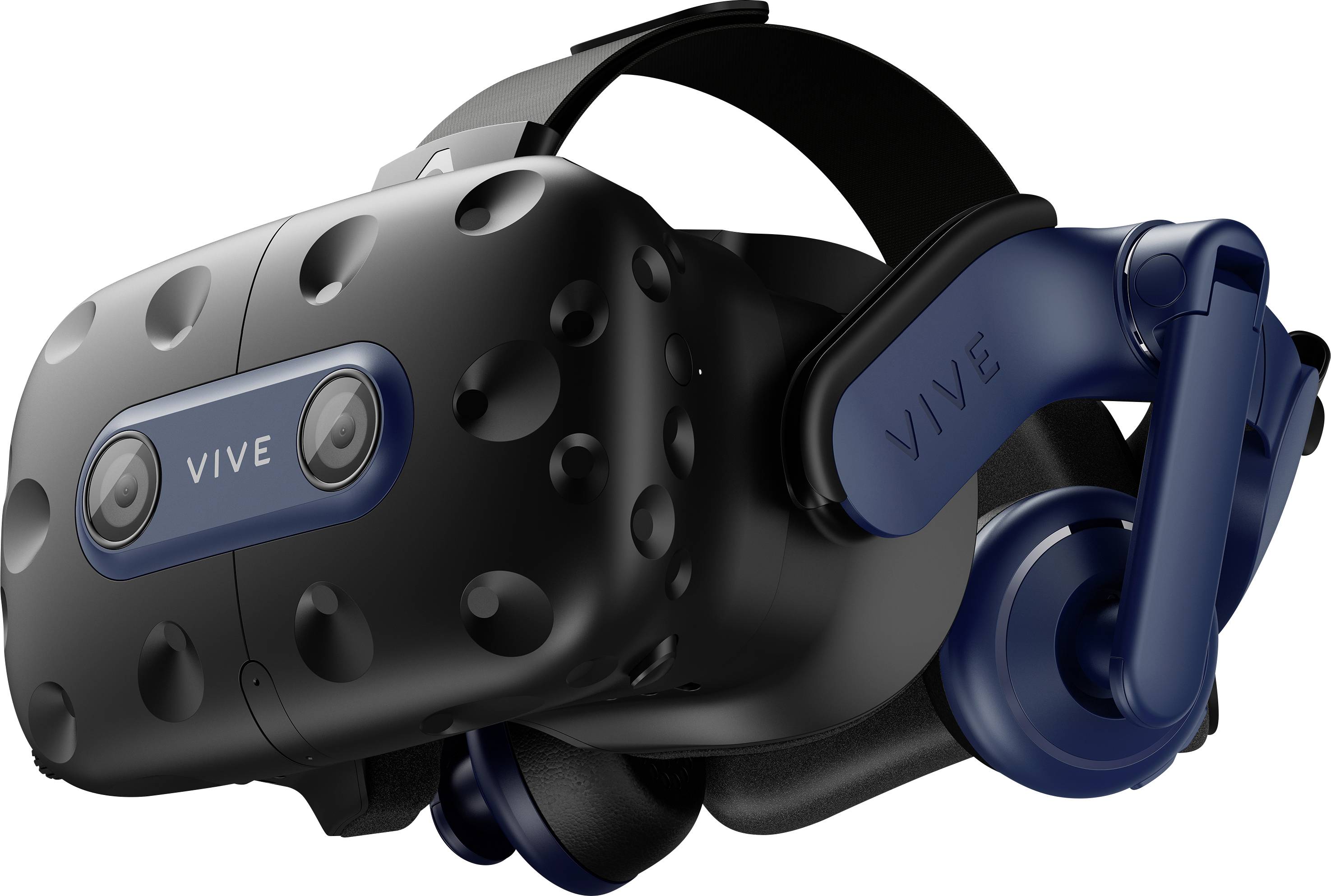 HTC Virtual Reality Brille VIVE Pro 2 Full Kit + Wireless Kit Schwarz (matt), Schwarz/Blau inkl. Controller, mit integriertem