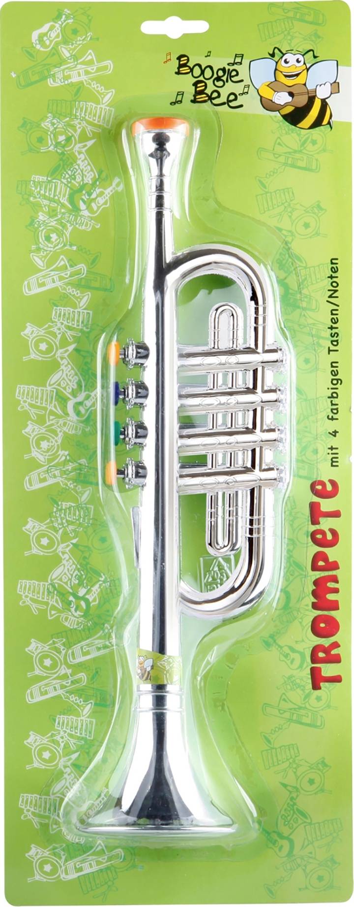 Vedes Trompete Boogie Bee Trompete silber, 4 Tasten, 38 cm