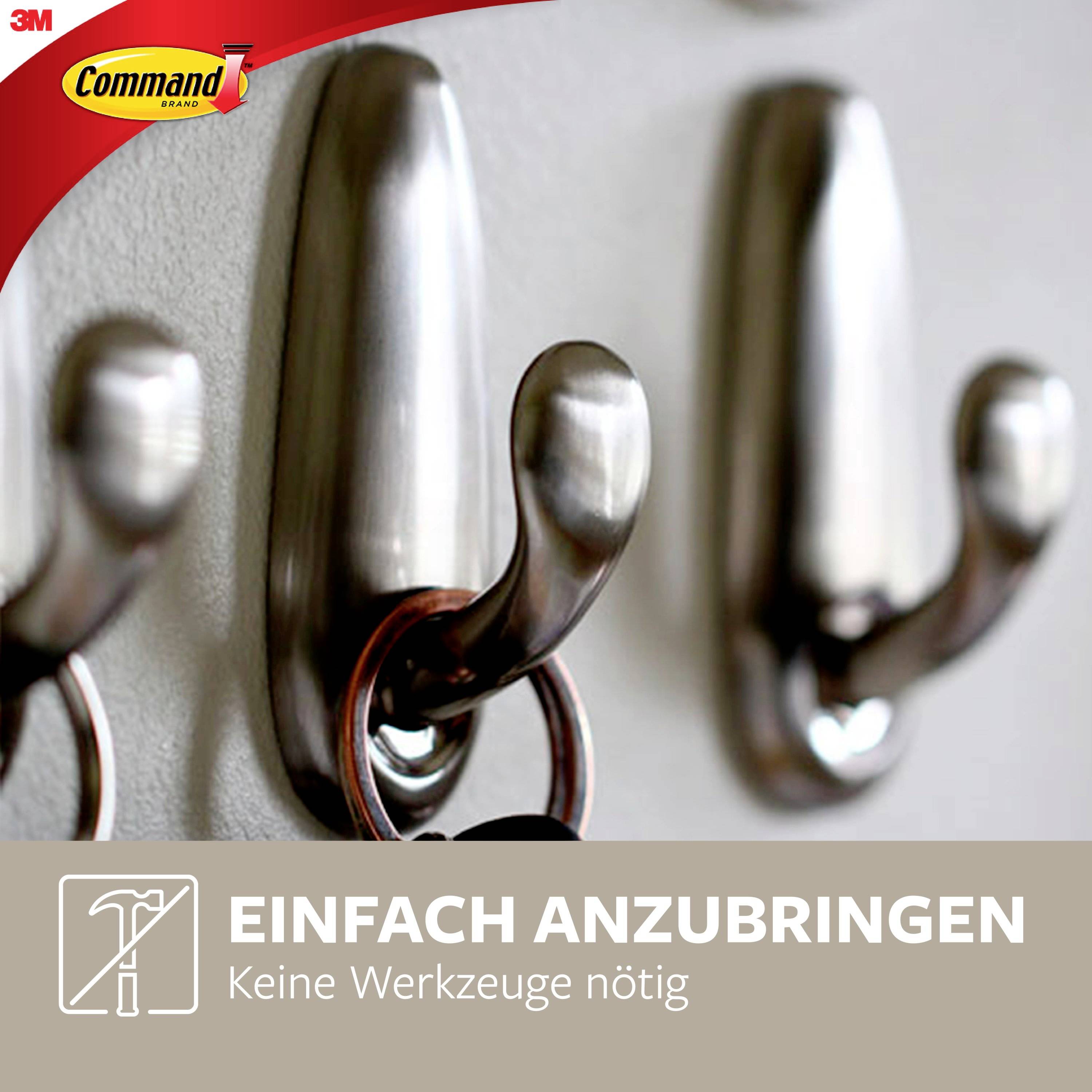 3M Command™ Medium Metallhaken"klassisch" (L x B x H) 83 x 32 x 32 mm Nickel (gebürstet) Inhalt: 1 St.