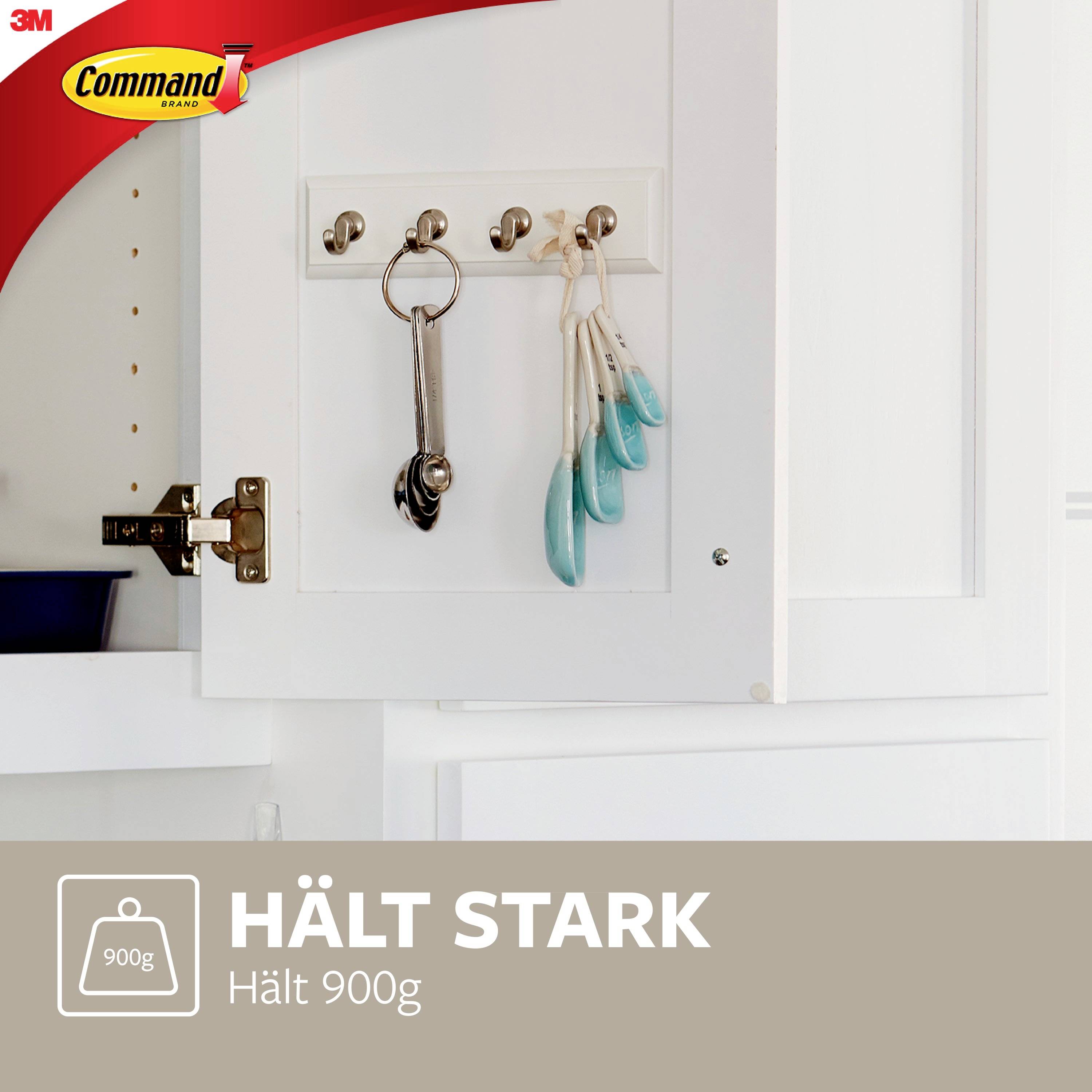 3M Command™ Schlüsselleiste (L x B x H) 203 x 52 x 38 mm Weiß, Metall Inhalt: 1 St.