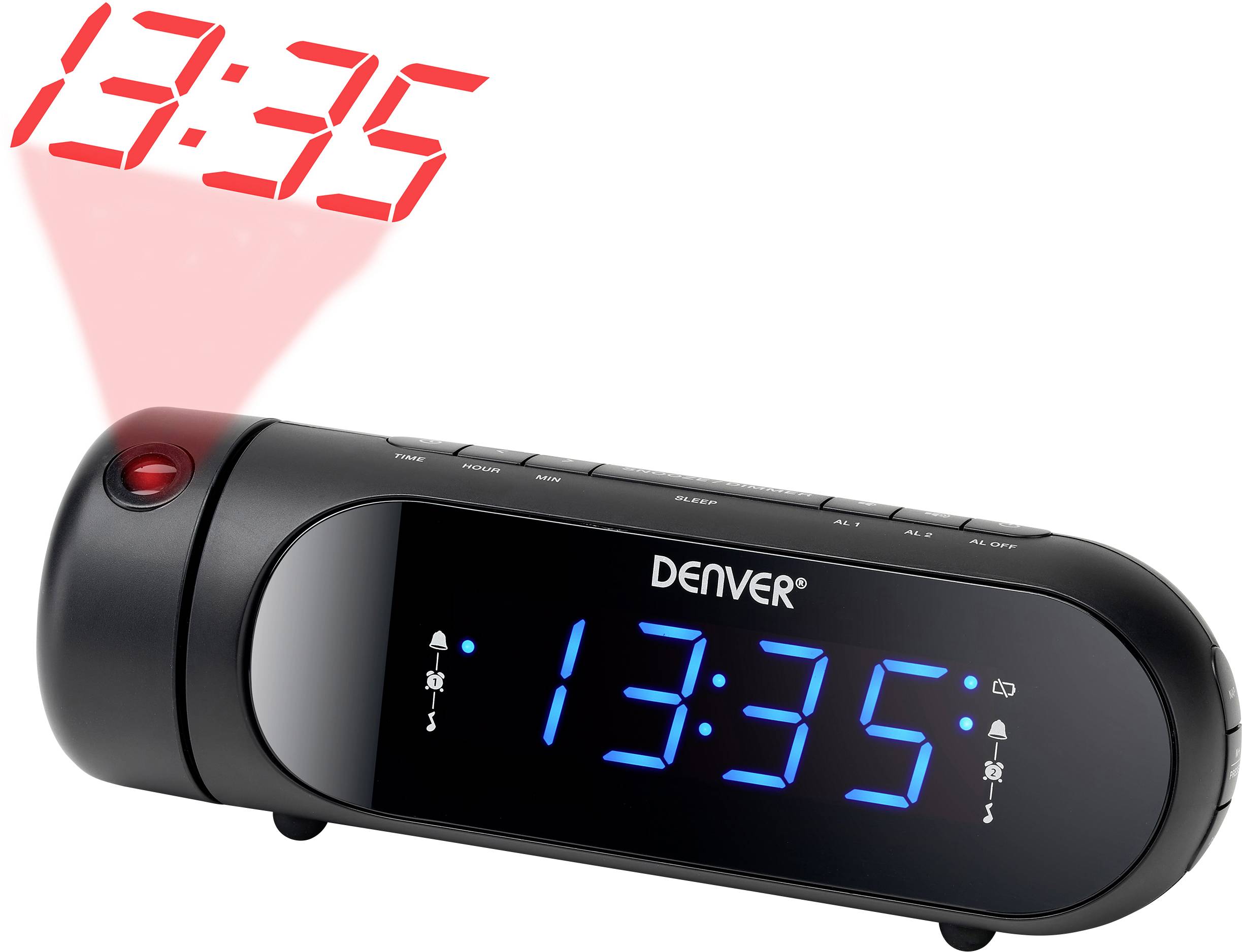 Denver CPR-700 Radiowecker UKW USB Weckfunktion, Akku-Ladefunktion Schwarz