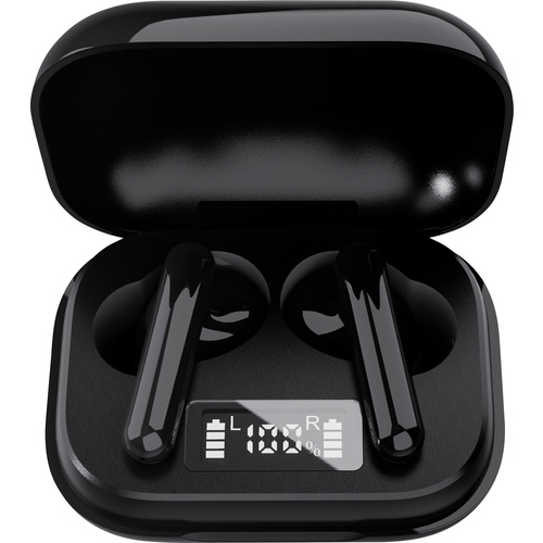 Denver TWE-38 In Ear Kopfhörer Bluetooth® Schwarz Batterieladeanzeige