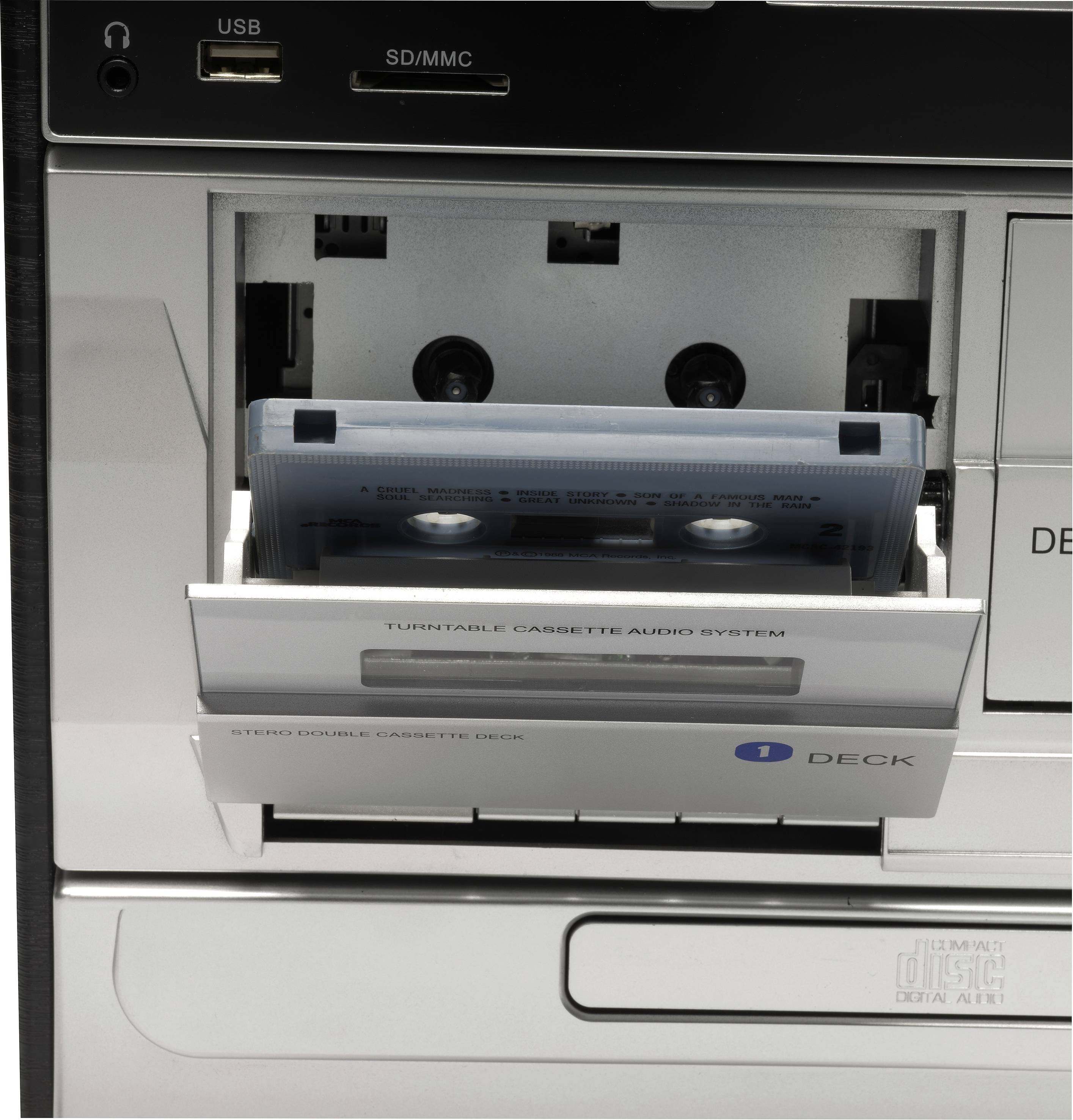 Denver MRD-166 Stereoanlage DAB+, Plattenspieler, SD, UKW, USB, Aufnahmefunktion 2 x 2W Schwarz