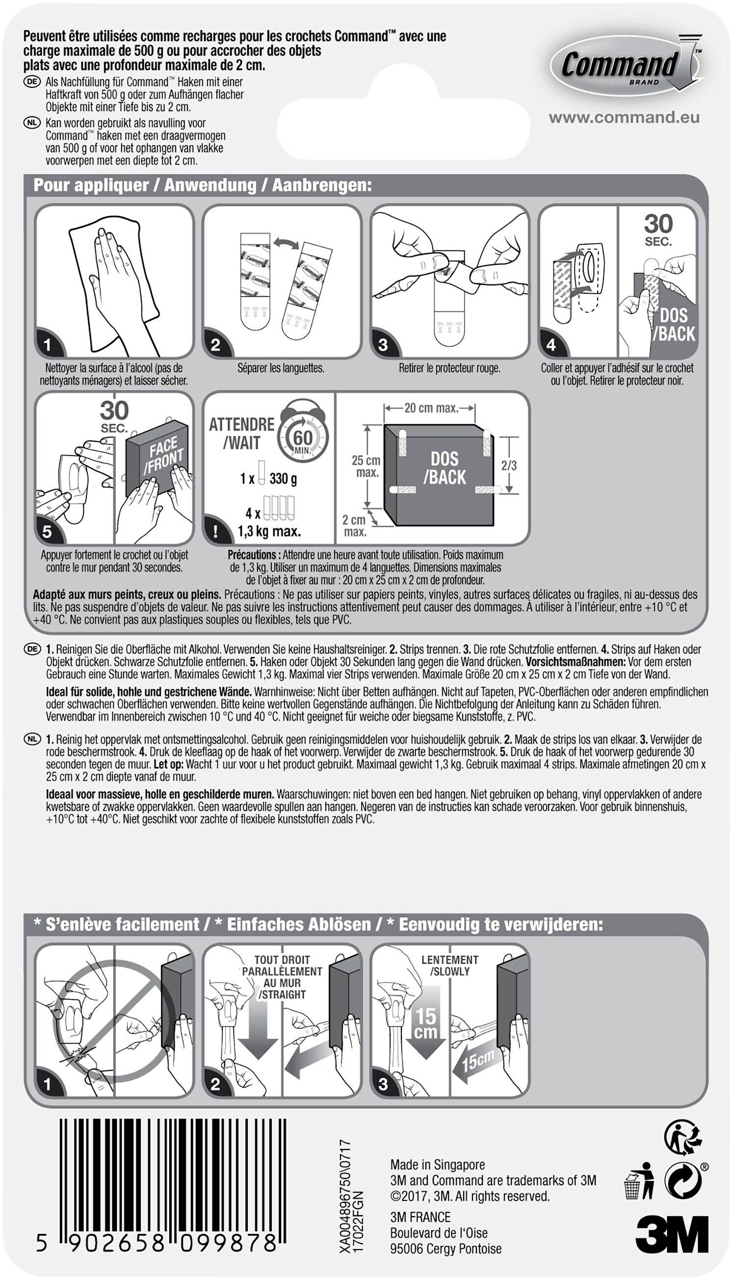 3M Command™ Strips S, 17022N Inhalt: 1 St.