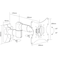 Reflecta FLEXO TV-Wandhalterung 59,9 cm (23,6") - 106,7 cm (42") Schwenkbar Reflecta FLEXO TV-Wandhalterung 59,9 cm (23,6") - 106,7 cm (42") Schwenkbar