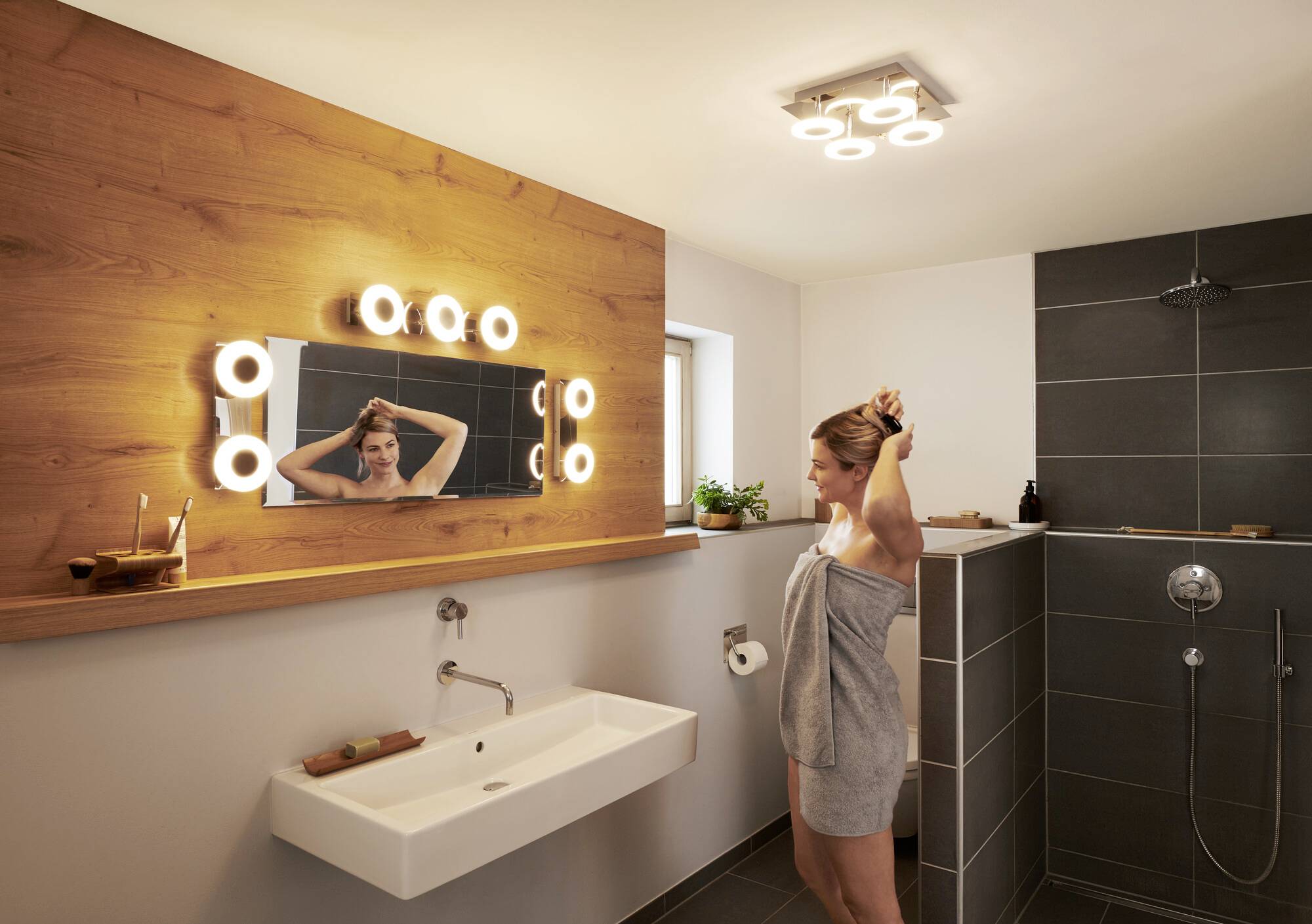 LEDVANCE BATHROOM DECORATIVE CEILING AND WALL WITH WIFI TECHNOLOGY 2 4058075573802 LED-Bad-Wandleuc