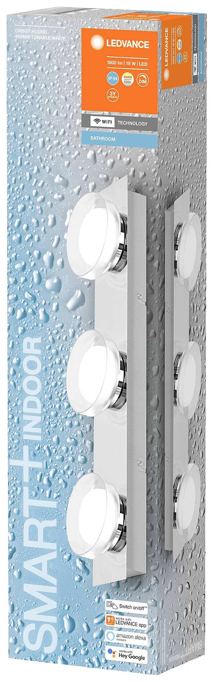 LEDVANCE BATHROOM DECORATIVE CEILING AND WALL WITH WIFI TECHNOLOGY 4058075573727 LED-Bad-Deckenleuchte 18 W Warmweiß Silber