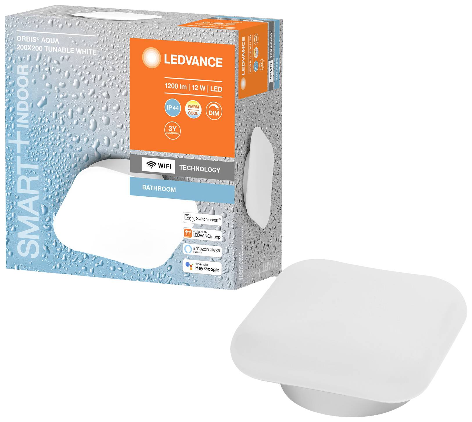 LEDVANCE BATHROOM DECORATIVE CEILING AND WALL WITH WIFI TECHNOLOGY 4058075574373 LED-Bad-Deckenleuchte 12 W Warmweiß Weiß