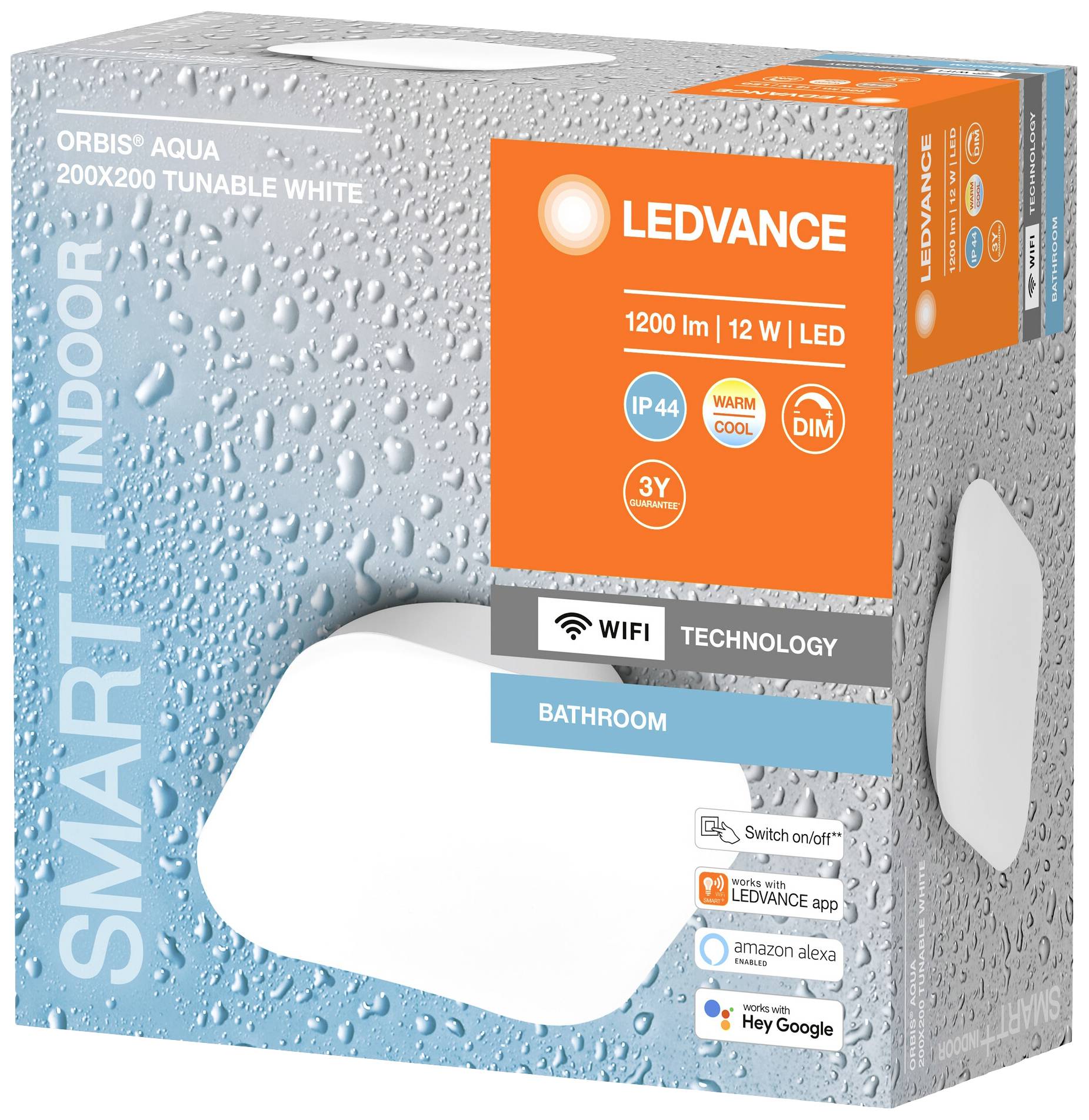 LEDVANCE BATHROOM DECORATIVE CEILING AND WALL WITH WIFI TECHNOLOGY 4058075574373 LED-Bad-Deckenleuchte 12 W Warmweiß Weiß