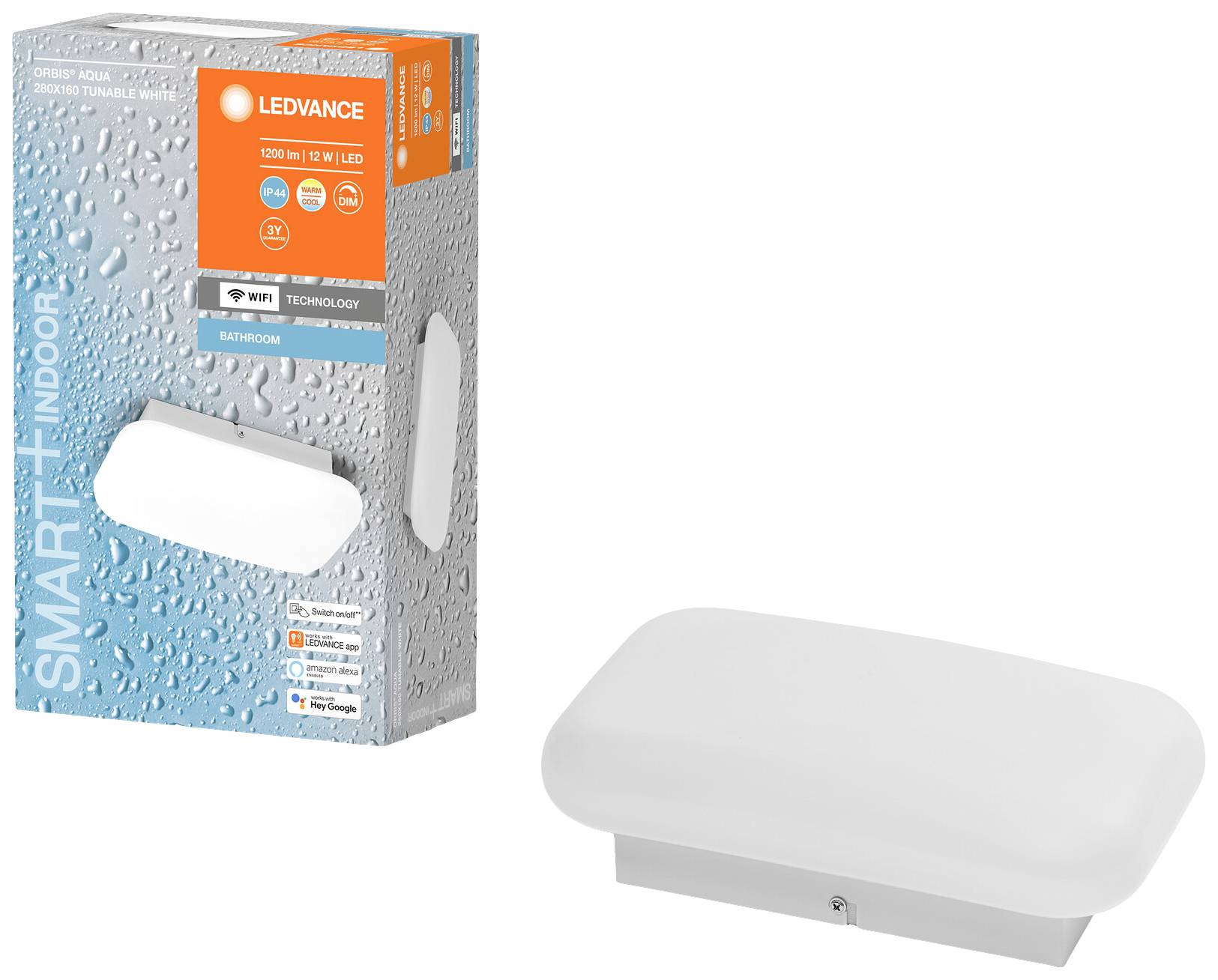 LEDVANCE BATHROOM DECORATIVE CEILING AND WALL WITH WIFI TECHNOLOGY 4058075574359 LED-Bad-Deckenleuchte 12W Warmweiß Weiß