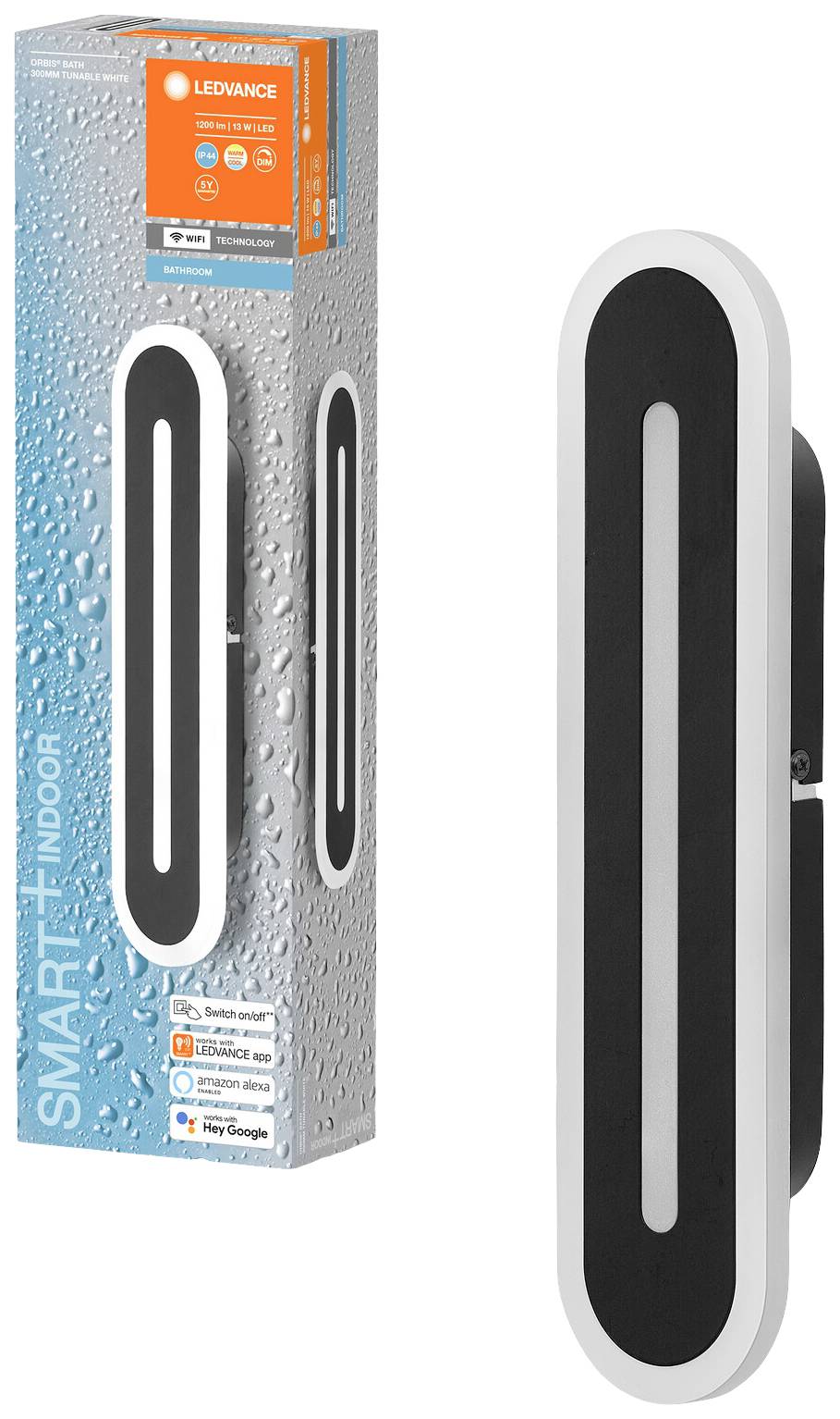 LEDVANCE BATHROOM DECORATIVE CEILING AND WALL WITH WIFI TECHNOLOGY 4058075574335 LED-Bad-Wandleuchte 13W Warmweiß Schwarz