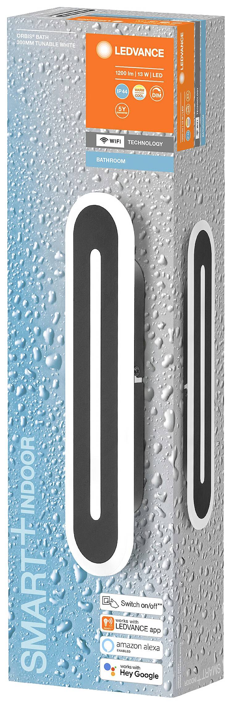 LEDVANCE BATHROOM DECORATIVE CEILING AND WALL WITH WIFI TECHNOLOGY 4058075574335 LED-Bad-Wandleuchte 13W Warmweiß Schwarz