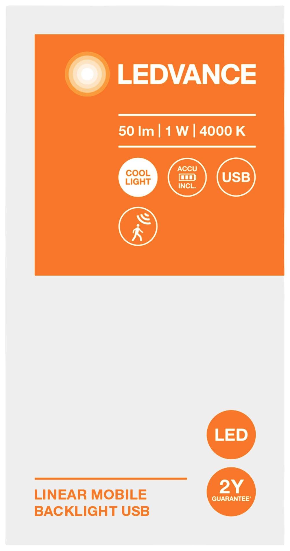 LEDVANCE LINEAR LED MOBILE BACKLIGHT USB LED-Unterbauleuchte mit Bewegungsmelder LED LED fest eingebaut 1.00W Kaltweiß Weiß