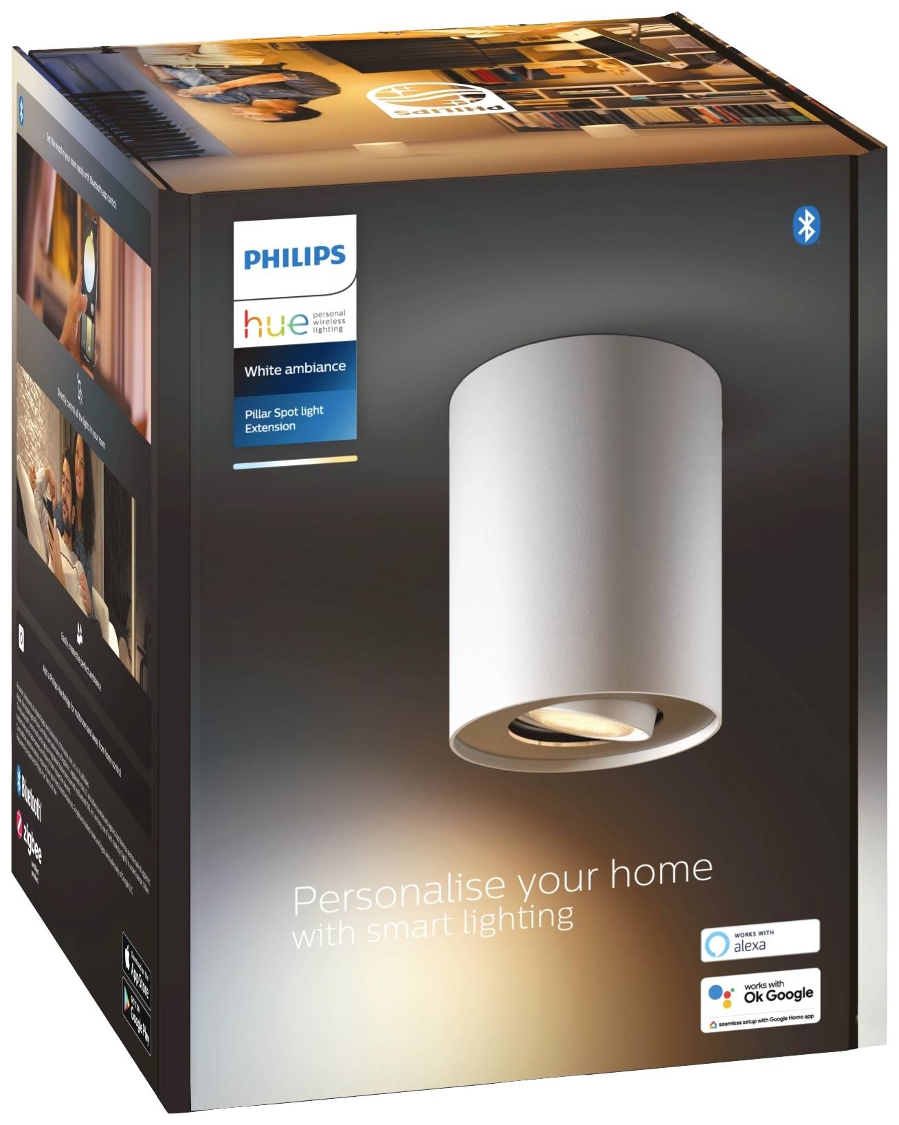 Philips LED LED-Deckenstrahler 871951433850000 Hue White Amb. Pillar Spot 1 flg. Weiß 350lm Erweiterung GU10 5 W