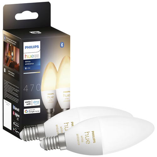 Philips Lighting Hue Ampoule à LED (extension) 871951435673300 CEE: G (A - G) Hue White Amb. Doppelpack E14 2x470lm E14 5.2 W de