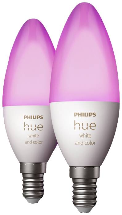 Philips Hue LED-Leuchtmittel (Erweiterung) 871951435671900 EEK: G (A - G) Hue White & Col. Amb. Doppelpack 2x470lm E14 5.3W