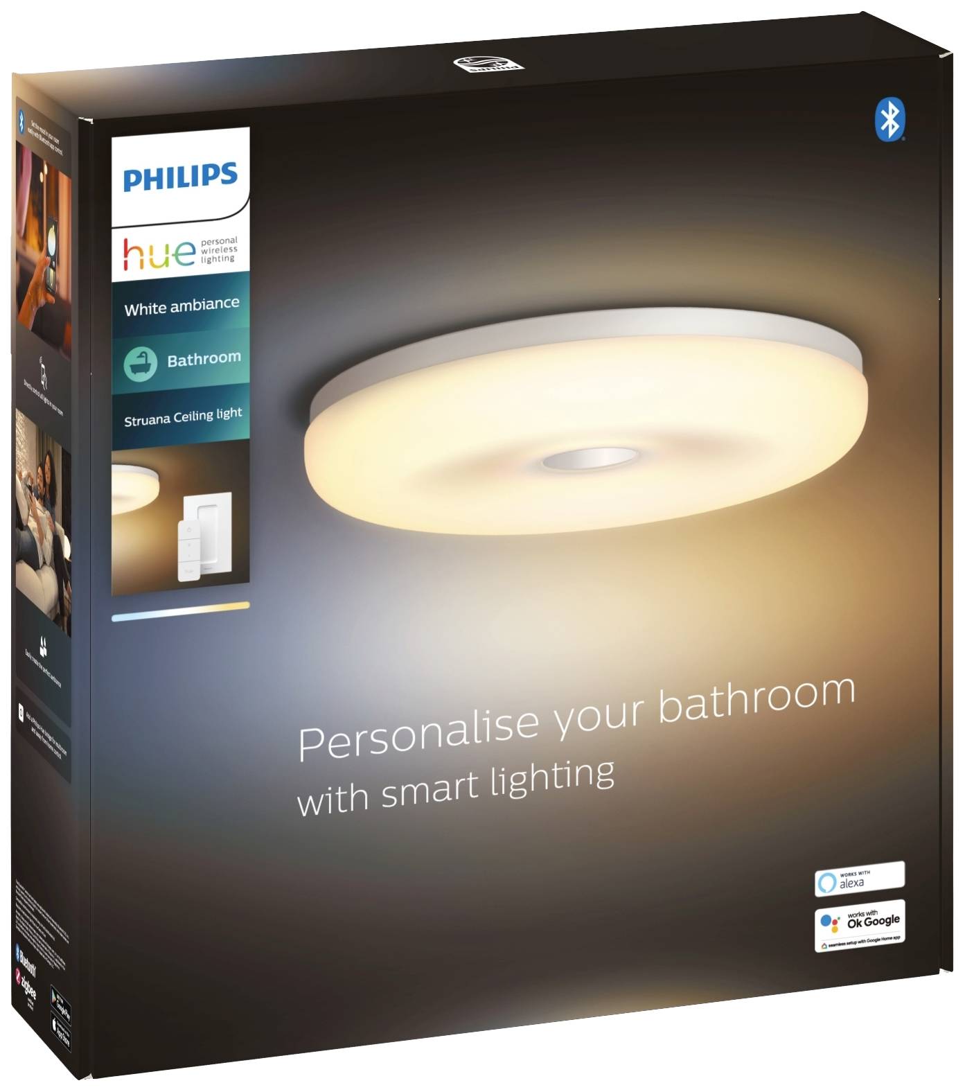 Philips Lighting Hue LED-Bad-Deckenleuchte 871951434101200 Struana LED fest eingebaut 23W Warmweiß bis Kaltweiß