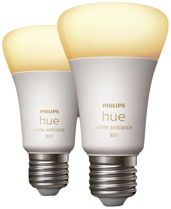 Philips Hue LED-Leuchtmittel (2er-Set) 871951432824200 EEK: F (A - G) Hue White Ambiance Dopelpack 2x570lm60W E27 9 W Warmweiß bis Kaltweiß