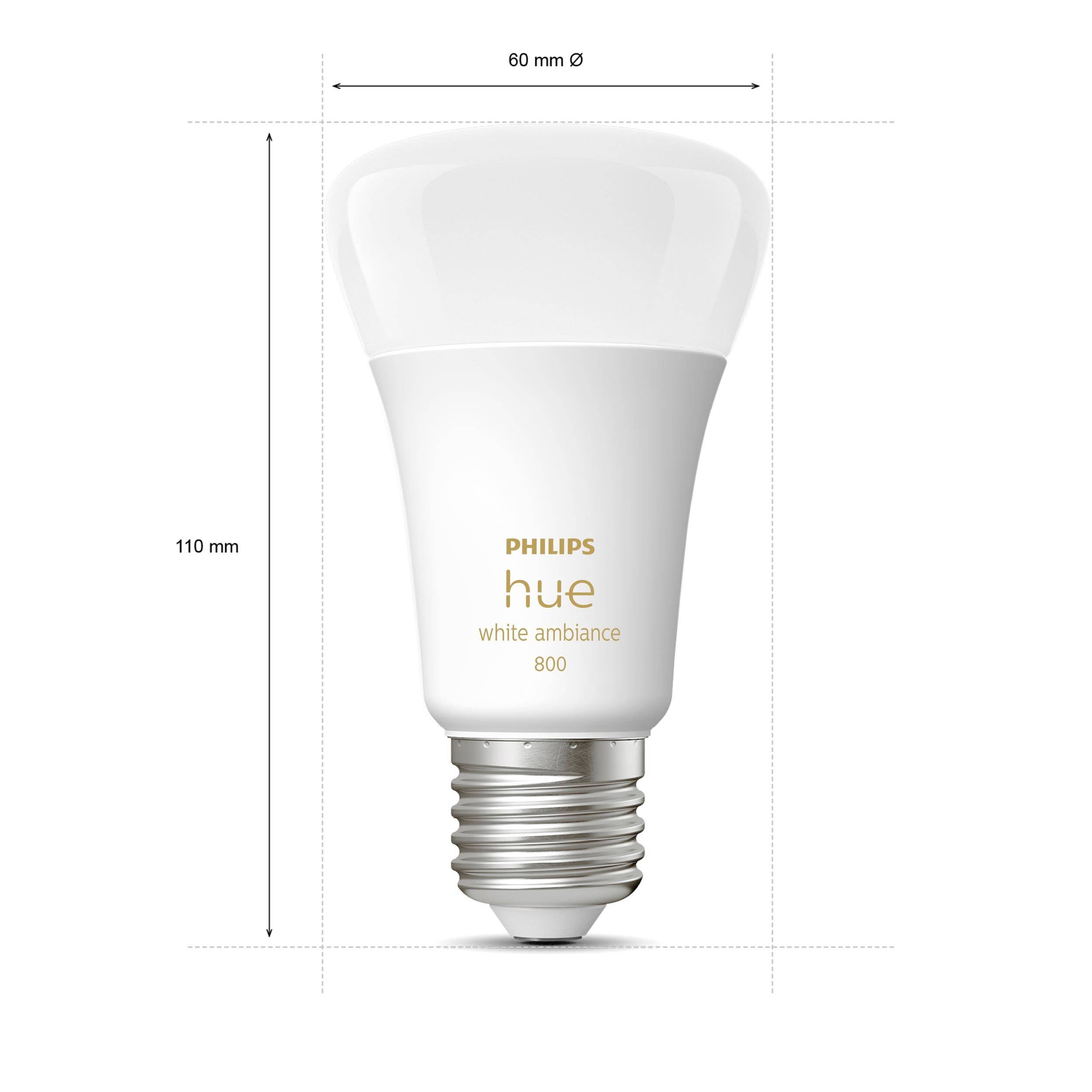 Philips Hue LED-Leuchtmittel (2er-Set) 871951432824200 EEK: F (A - G) Hue White Ambiance Dopelpack 2x570lm60W E27 9 W Warmweiß bis Kaltweiß