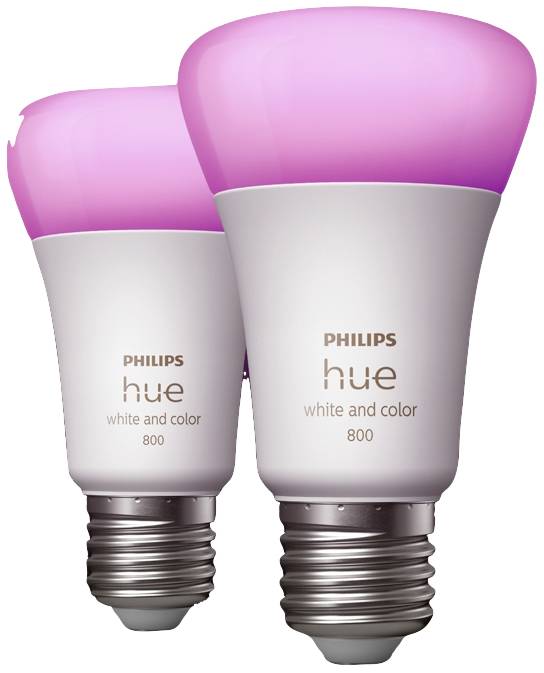 Philips Hue LED-Leuchtmittel 871951432836500 EEK: F (A - G) Hue White & Col. Amb. E27 Doppelpack 2x570lm 60W E27 9 W Warmweiß bis Kaltweiß
