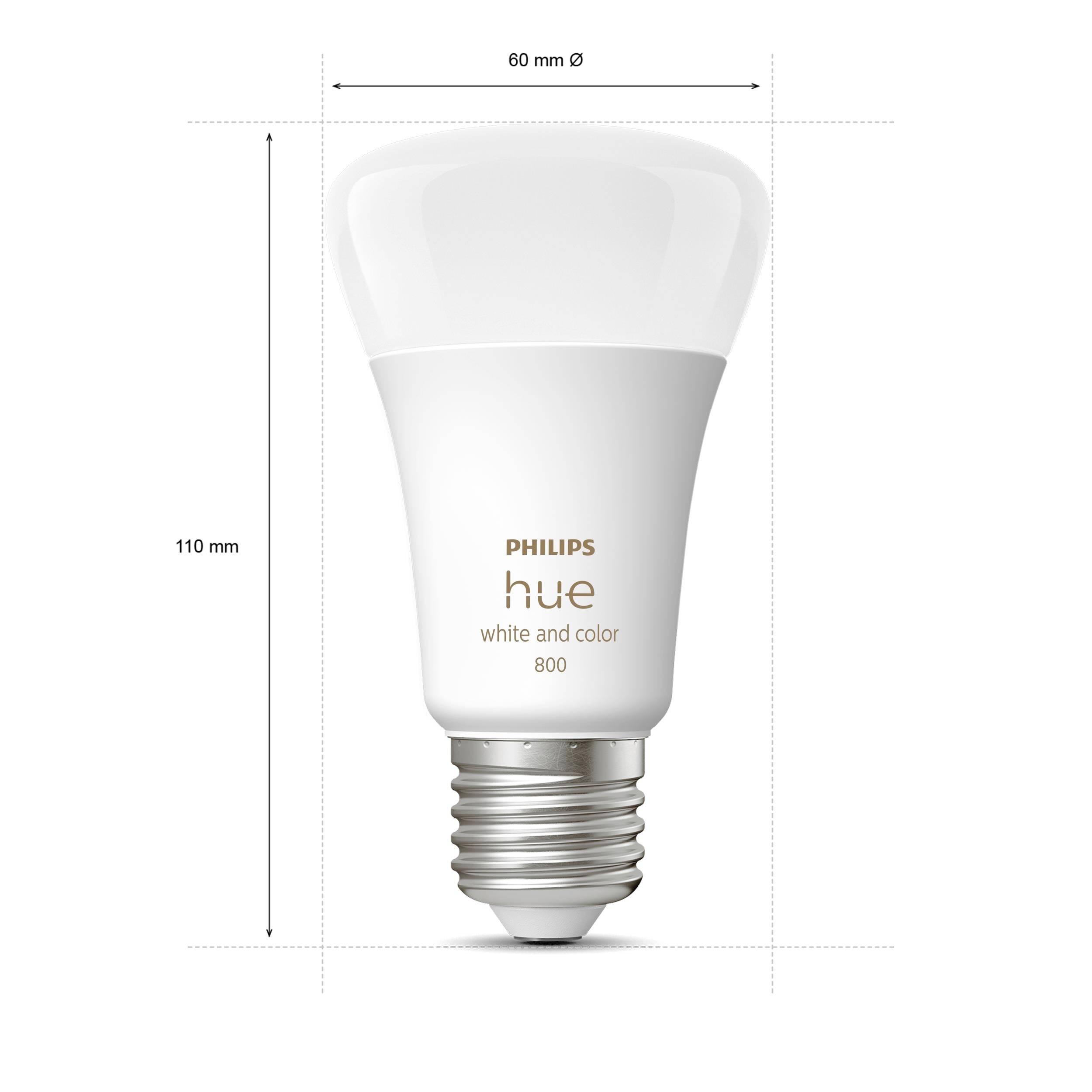 Philips Hue LED-Leuchtmittel 871951432836500 EEK: F (A - G) Hue White & Col. Amb. E27 Doppelpack 2x570lm 60W E27 9 W Warmweiß bis Kaltweiß