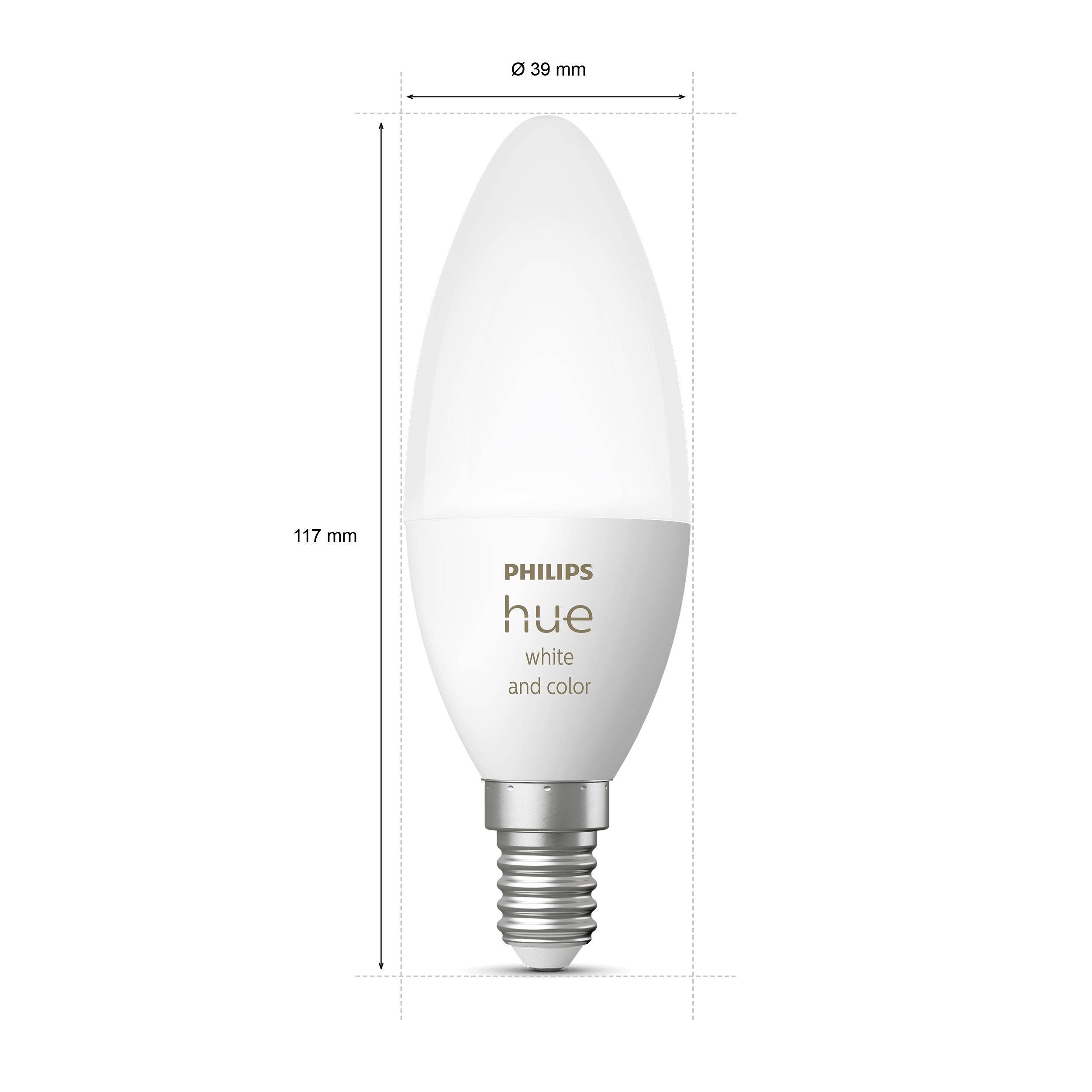 Philips Lighting Hue LED-Leuchtmittel (Erweiterung) 871951435661000 EEK: G (A - G) Hue White & Col. Amb. Einzeplack E14 470lm E14 5.3 W Warmweiß bis