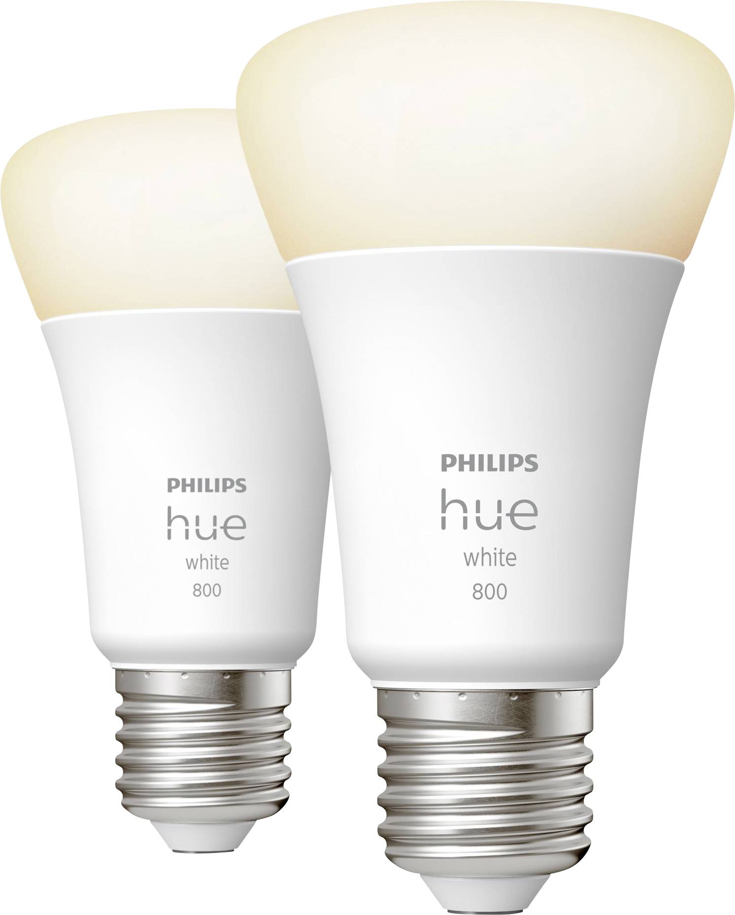 Philips LED LED-Leuchtmittel (2er-Set) 871951431902800 EEK: F (A - G) Hue White E27 Doppelpack 2x800lm 60W E27 18 W Warmweiß