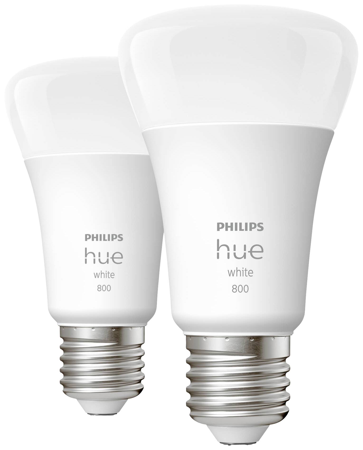 Philips LED LED-Leuchtmittel (2er-Set) 871951431902800 EEK: F (A - G) Hue White E27 Doppelpack 2x800lm 60W E27 18 W Warmweiß