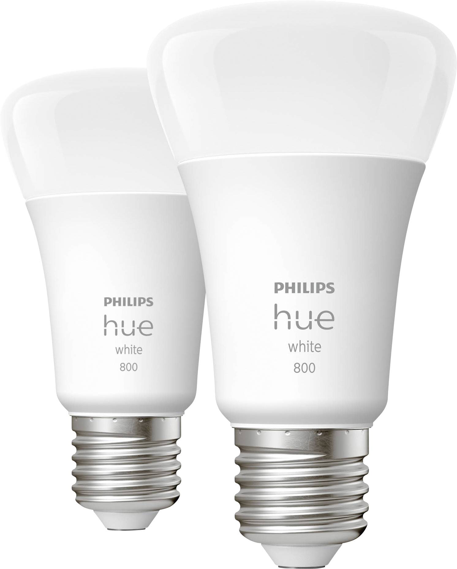 Philips LED LED-Leuchtmittel (2er-Set) 871951431902800 EEK: F (A - G) Hue White E27 Doppelpack 2x800lm 60W E27 18 W Warmweiß