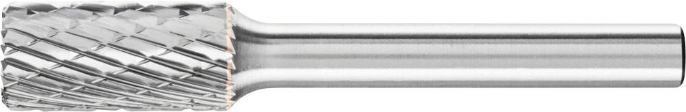 Zylinderförmiger Metallfräser mit Kreuzverzahnung, geeignet für präzise Schleifarbeiten oder Materialentfernung auf Metalloberflächen.