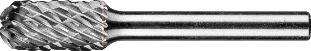 Metallfräser mit zylinderförmigem Kopf und spiralförmigen Schneidkanten, verwendet zum Schleifen oder Bearbeiten von Materialien.