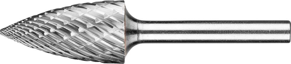 Metall-Frässtift mit konischer Spitze und Querprofil für präzise Materialbearbeitung und Schleifen in der Metallverarbeitung.