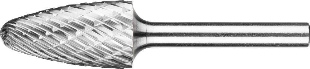 Ein zylindrischer Fräser aus Metall mit scharfen, spiralförmigen Rillen. Geeignet für präzise Schneid- und Schleifarbeiten.