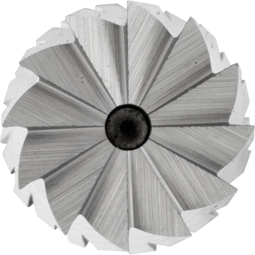 Ein zylindrisches Schneidwerkzeug mit mehreren scharfen Klingen, das zum Fräsen verwendet wird.